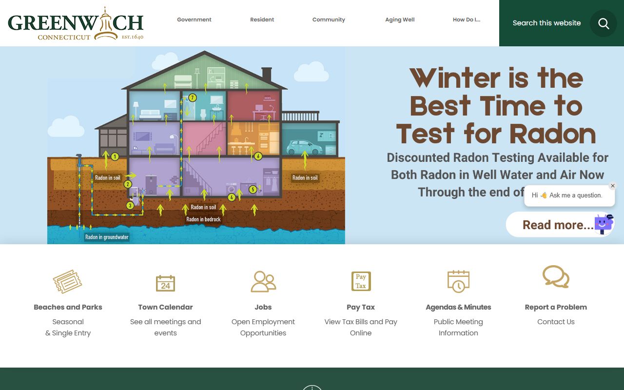 Town of Greenwich official website with local resources and information for residents