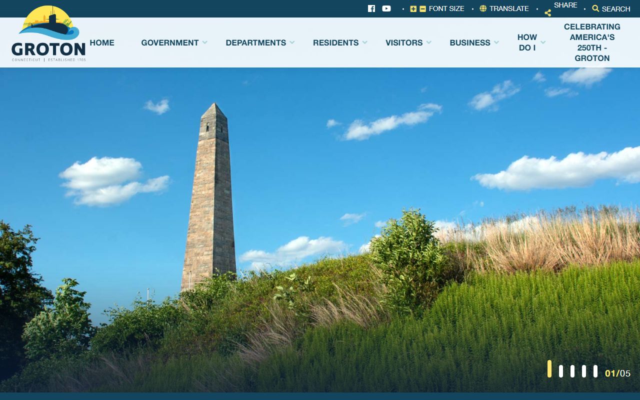 Groton Town official website showing local government resources and services