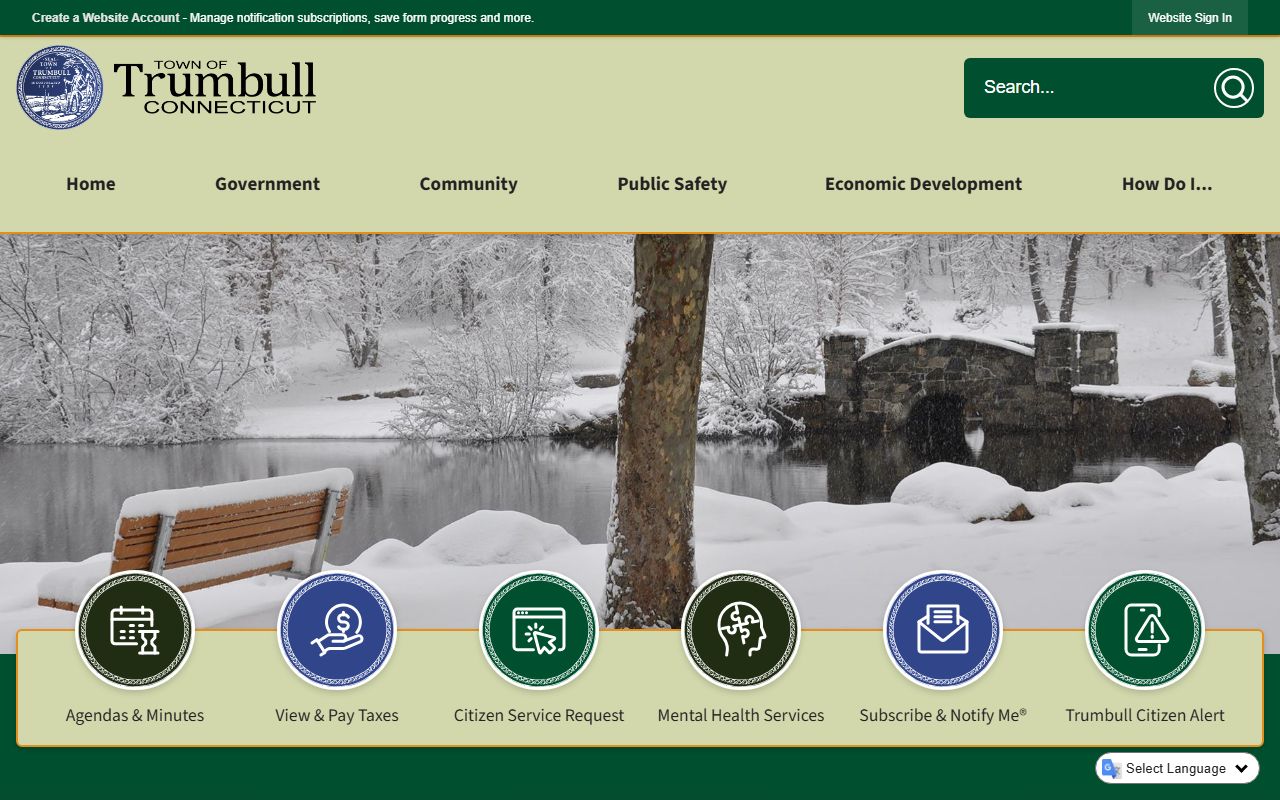 Trumbull Town website for local government resources