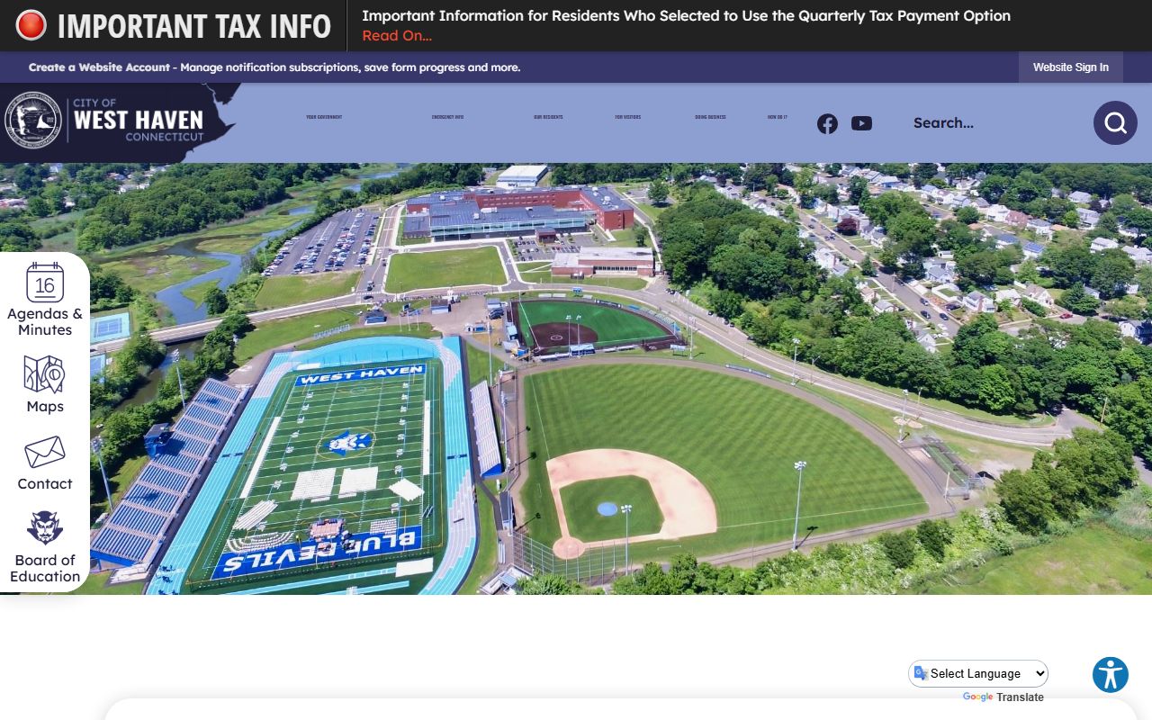 City of West Haven official website with local government services and community resources