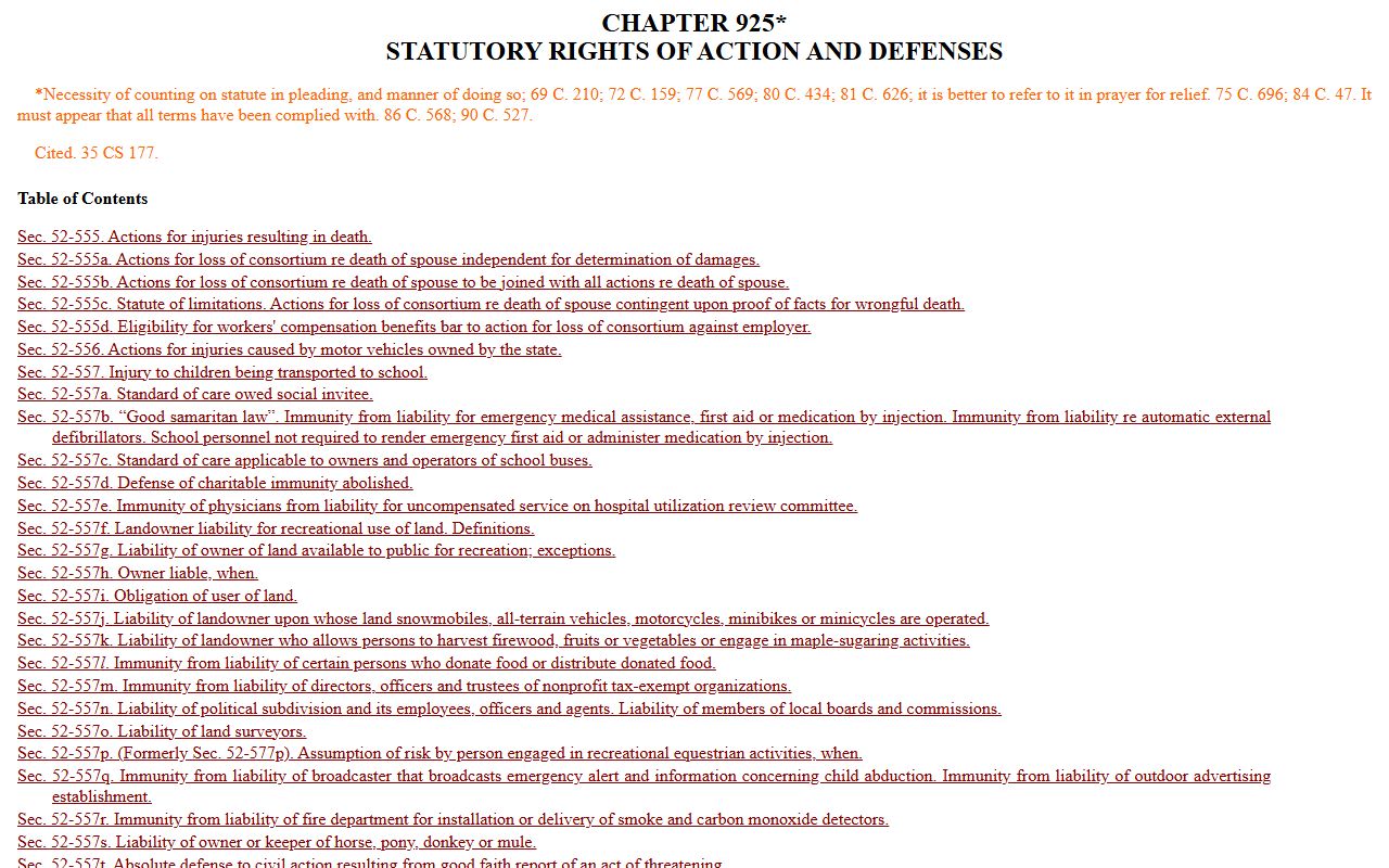 Connecticut exemption statutes page detailing property protected during bankruptcy proceedings